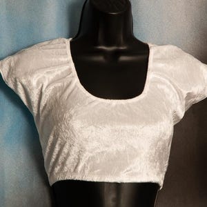 White Large Choli Midriff Tribal Size Belly Dance Top
