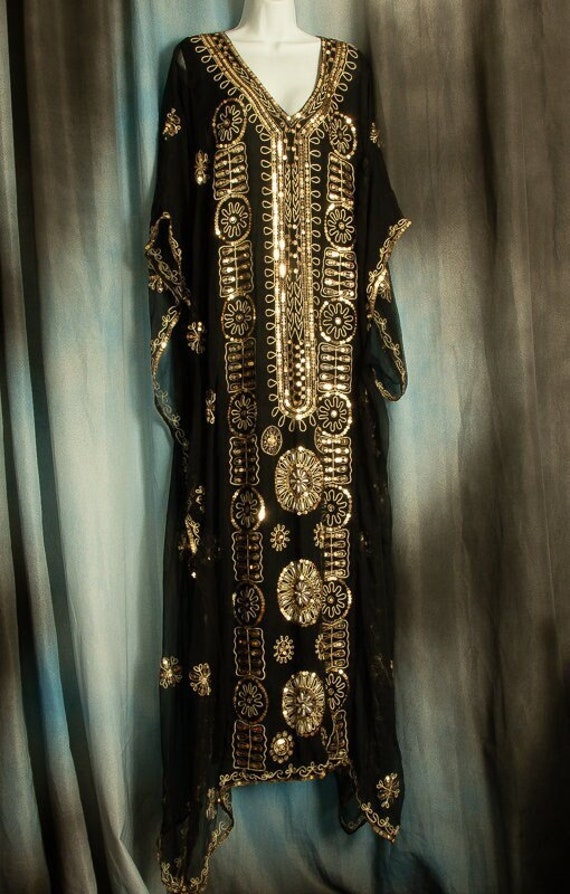 Vintage Sheer Black Silk Overdress (thobe)