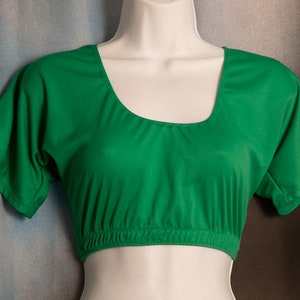 Green Choli Tribal Belly Dance Midriff Cropped Exercise Top