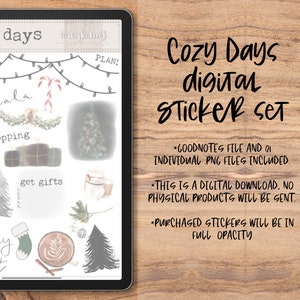 Winter Digital Stickers, Christmas Digital Stickers, Hand Drawn Digital Stickers, GoodNotes Stickers