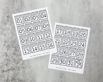 Story Numbers Sticker Sheet - SMALL | Story Stickers | Number Stickers | October Daily | December Daily
