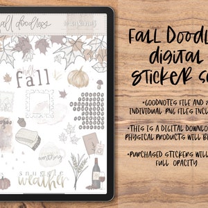 Fall Doodles Digital Stickers, Fall Digital Stickers, Hand Drawn Digital Stickers, GoodNotes Stickers