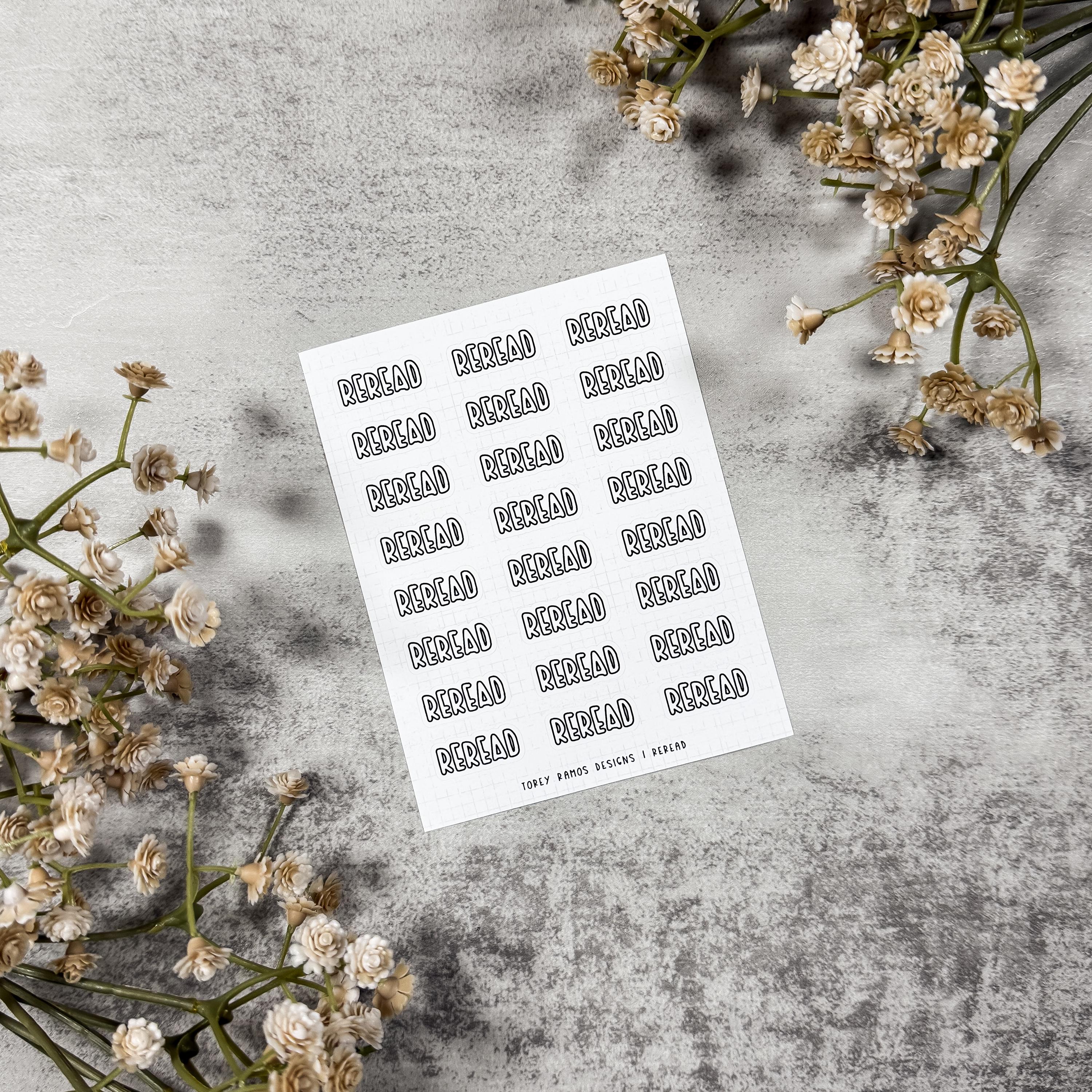 Reread Stickers | Reading Journal Stickers | Reading Stickers