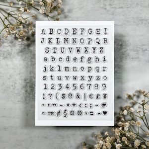 Schreibmaschine Komplett Alpha 6x8 Stempel Set // Photopolymer Stamps | Alpha Stempel | Klare Stempel