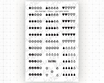 Rate Everything 4x6 Stamp Set // Photopolymer Stamps | Rating Stamp | Journal Stamps | Clear Stamps | Alpha Stamps
