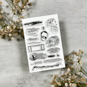 B STOCK 10x15 Stempel Set // Photopolymer Stamps | Junk Journal Stempel | Kreativ Journal | BUJO Stempel | Klare Stempel