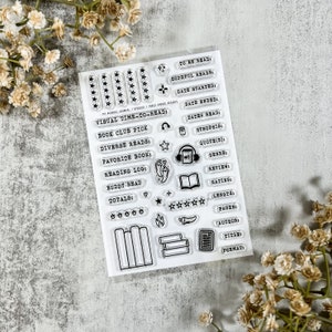 My Reading Journal 4x6 Stempelset // Photopolymer Stempel | Lese Journal Stempel | Klare Stempel