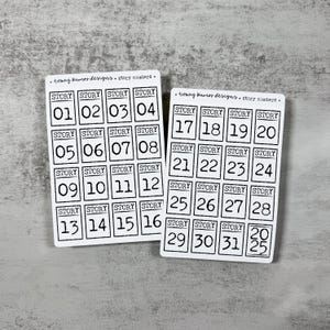 Stickervel verhaalnummers | Verhaalstickers | Nummerstickers | Dagelijks oktober | Dagelijks december