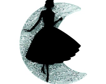 Acrylic Black Brooch. Fifties fashion. Model wearing 1950’s Gown. Specialty Silver Fabric Acrylic. Retro Style. Mid Century Modern Inspired.