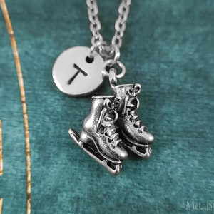 Ice Skate Necklace Ice Skate Pendant Necklace SMALL Ice Skate Charm Ice Skating Gift Figure Skater Necklace Personalized Engraved Jewelry