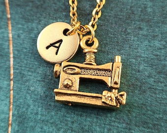 Sewing Machine Necklace Sewing Necklace Sewing Gift Sewing Machine Charm Necklace Sewing Jewelry Sewing Pendant Necklace Initial Necklace