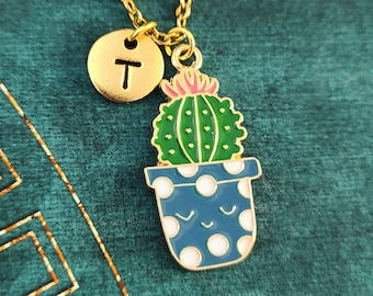 Cactus Necklace Plant Necklace Kawaii Plant Jewelry SMALL Cactus Charm Cactus Pendant Necklace Boho Jewelry Boho Necklace Personalized Gift