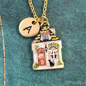 House Necklace House Pendant Necklace House Warming Gift Cafe Necklace Shop Necklace Charm Necklace House Jewelry Personalized Initial Gift