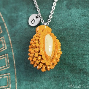 Durian Necklace Durian Charm Necklace Durian Pendant Necklace Durian Jewelry Fruit Jewelry Personalized Necklace Initial Jewelry Durian Gift