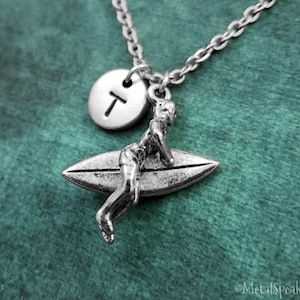 Surfer Necklace Surfing Necklace Surfing Jewelry Surfboard Necklace Beach Jewelry Boyfriend Necklace Charm Necklace Pendant Necklace Gift