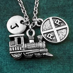 Train Necklace SMALL Train Charm Necklace Train Jewelry Railroad Crossing Necklace Travel Necklace Travel Gift Travel Jewelry Personalized