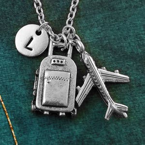 Airplane Necklace SMALL Plane Necklace Plane Charm Necklace Travel Jewelry Travel Gift Long Distance Relationship Baggage Luggage Necklace
