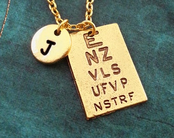 Eye Chart Necklace Vision Test Necklace Eye Care Necklace Eye Chart Charm 20/20 Vision Exam Gift Optometry Gift Eye Doctor Gift Optometrist