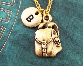 Backpack Necklace Bookbag Necklace Gold Backpack Charm Necklace School Necklace Student Gift Teacher Gift Graduation Gift Backpacking Gift