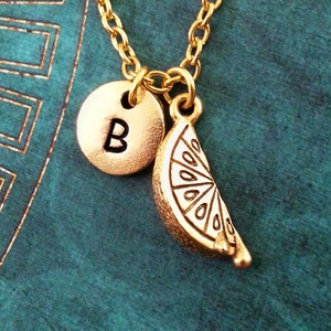 Lemon Necklace SMALL Lemon Jewelry Custom Lemon Slice Necklace Lemon Pendant Necklace Gold Lemon Charm Necklace Fruit Necklace Lime Necklace