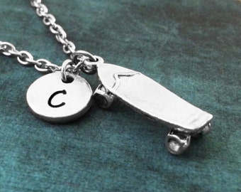 Skateboard Necklace Silver Skater Necklace Skateboard Jewelry Skater Gift Skating Gift Teenage Girl Necklace Skateboard Pendant Necklace