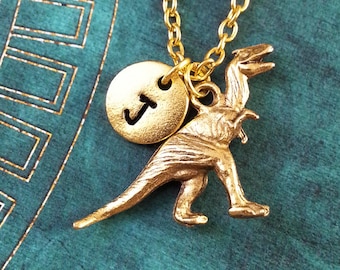 Dinosaur Necklace SMALL T-Rex Necklace Personalized Jewelry Dinosaur Gift Tyrannosaurus Necklace Dinosaur Jewelry Gold Dinosaur Pendant