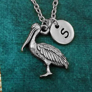 Pelican Necklace SMALL Stork Charm Necklace Beach Jewelry Pendant Necklace Stork Jewelry Pelican Jewelry New Baby Shower Gift Stork Necklace