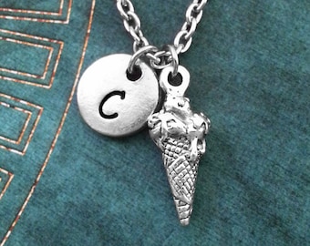 Ice Cream Cone Necklace VERY SMALL Ice Cream Necklace Personalized Jewelry Dessert Necklace Kawaii Necklace Kawaii Jewelry Food Necklace