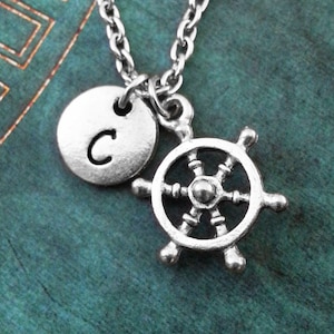 Ship Wheel Necklace, VERY SMALL Ship&#39;s Wheel Necklace, Personalized Jewelry, Nautical Necklace, Nautical Jewelry Ship Necklace Boat Necklace