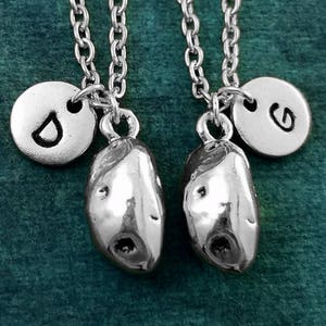 Potato Necklace SET of 2 SMALL Potato Charm Necklaces Potato Jewelry Best Friend Necklaces Friendship Necklace Bestfriends Gift Christmas