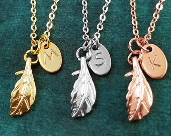 Leaf Necklace SET of 3 Leaf Necklaces Rose Gold Jewelry Charm Necklace Pendant Friendship Jewelry Bridesmaid Jewelry Best Friend Necklace