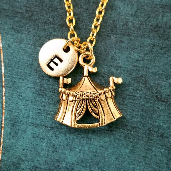 Circus Tent Necklace SMALL Circus Tent Charm Necklace Circus Jewelry Circus Gift Circus Tent Pendant Necklace Tent Jewelry Initial Necklace