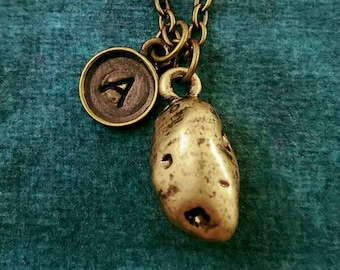 Potato Necklace SMALL Bronze Potato Charm Necklace Potato Jewelry Russet Potato Pendant Necklace Potato Gift Personalized Jewelry Christmas