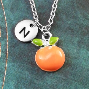 Orange Necklace VERY SMALL Enamel Orange Charm Necklace Florida Necklace Florida Gift Fruit Jewelry Food Jewelry Orange Jewelry Orange Gift