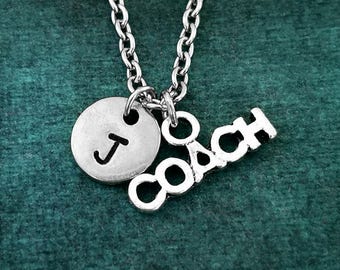 Coach Necklace VERY SMALL Coach Pendant Necklace Sports Necklace Sports Team Sports Jewelry Coach Gift Coach Jewelry Initial Charm Necklace