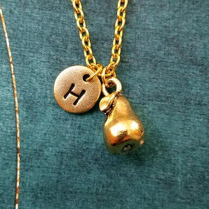 Pear Necklace SMALL Pear Charm Necklace Pear Jewelry Pear Pendant Necklace Fruit Necklace Food Jewelry Personalized Jewelry Initial Necklace