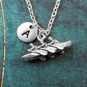Row Boat Necklace VERY SMALL Rowing Boat Jewelry Rowing Team Necklace Rowing Gift Row Boat Charm Necklace Pendant Necklace Initial Necklace
