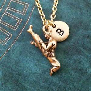 Karate Necklace Gold Karate Pendant Necklace Martial Arts Teacher Necklace Karate Gift Karate Jewelry Black Belt Gift Karate Teacher Gift