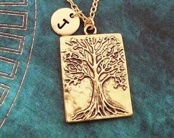 Tree Necklace Willow Necklace Tree Relief Necklace Tree Pendant Necklace Tree Jewelry Nature Jewelry Tree of Life Necklace Monogram Necklace