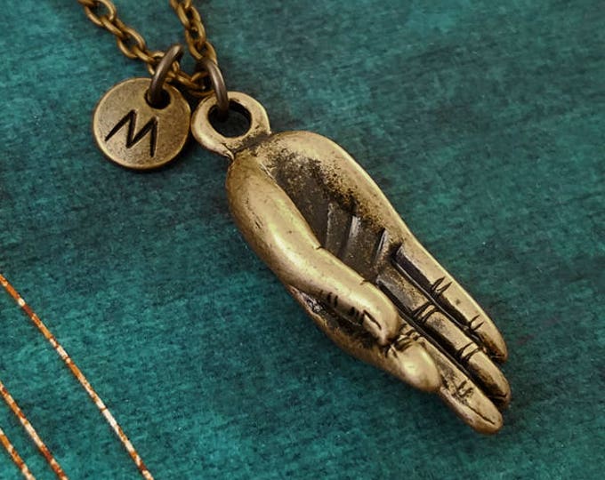 Meditation Hand Necklace SMALL Gyan Mudra Necklace Yoga Necklace Yoga Jewelry Meditation Jewelry Buddhist Jewelry Hindu Jewelry Zen Gift
