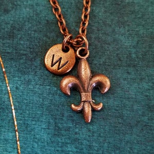 Fleur de Lis Necklace VERY SMALL Fleur De Lys Jewelry French Royalty Gift Medieval Necklace Personalized Jewelry Initial Necklace Charm