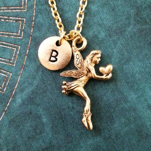 Fairy Necklace SMALL Fairy Jewelry Gold Pendant Necklace Girlfriend Gift Fairy Heart Necklace Gold Necklace Bridesmaid Necklace Fairy Gift
