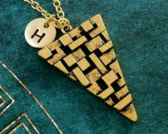 Triangle Necklace Triangle Charm Necklace Triangle Jewelry Geometric Necklace Geometry Jewelry Initial Necklace Personalized Jewelry Pendant