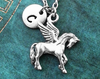 Pegasus Necklace SMALL Pegasus Jewelry Pegasus Gift Personalized Jewelry Pegasus Charm Fantasy Jewelry Bridesmaid Necklace Flying Horse