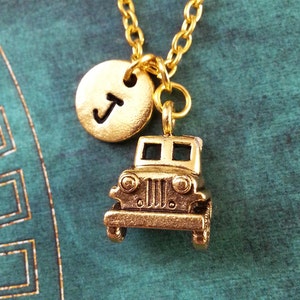 Truck Necklace SMALL Vintage Truck Jewelry Classic Truck Pendant Necklace Gold Truck Charm Necklace Car Jewelry Truck Gift Trucker Gift