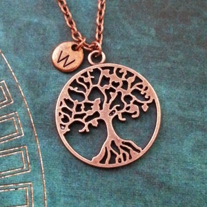 Tree Necklace Willow Necklace Tree Necklace Copper Tree Pendant Tree Jewelry Nature Jewelry Tree of Life Necklace Monogram Necklace Charm
