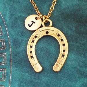 Horseshoe Necklace Gold Horseshoe Jewelry Horse Shoe Necklace Horse Necklace Horse Jewelry Lucky Necklace Lucky Jewelry Equestrian Gift