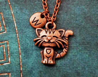 Cat Necklace VERY SMALL Cat Jewelry Cat Charm Necklace Cute Cat