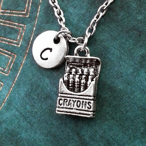 Crayons Necklace SMALL Crayon Necklace Box of Crayons Charm Teacher Necklace Teacher Gift Teacher Jewelry First Day of School Necklace Etsy Canada