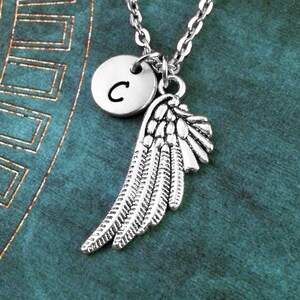 Angel Wing Necklace, Personalized Jewelry, Angel Wing Pendant, Custom Necklace, Angel Wing Charm, Angel Jewelry, Angel Wings Necklace